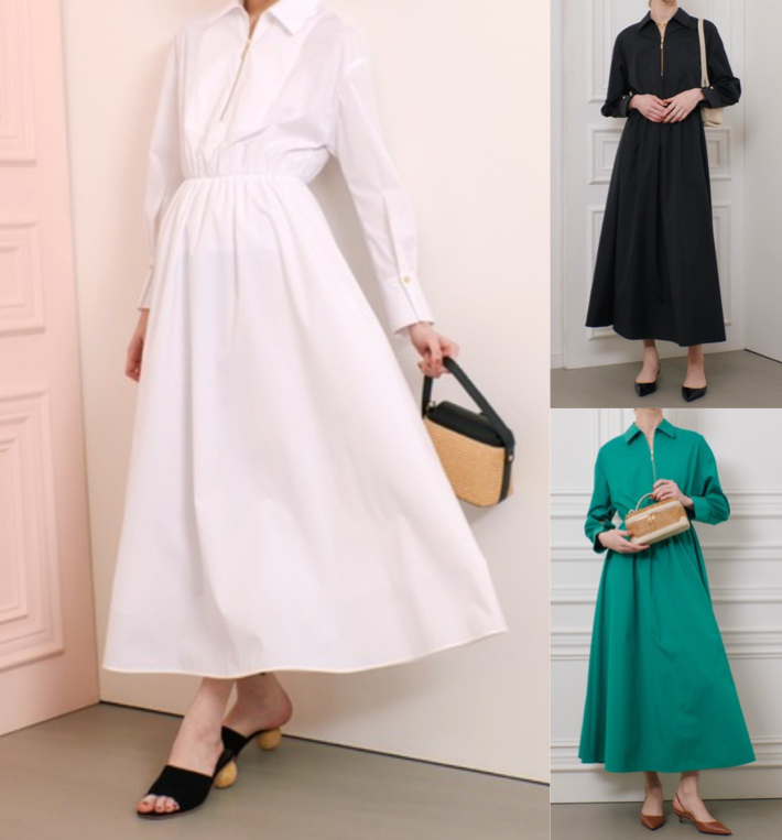 LOULOU WILLOUGHBY（ルルウィルビー）ホワイトのボリュームギャザーシャツワンピース