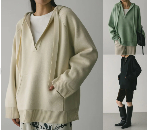 STYLEMIXER(スタイルミキサー)ホワイトのVネックニットプルオーバー