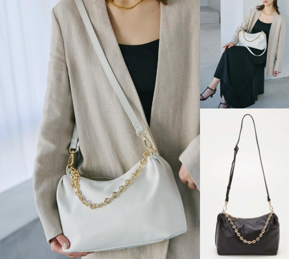 TOPKAPIホワイトのチェーンショルダーバッグ