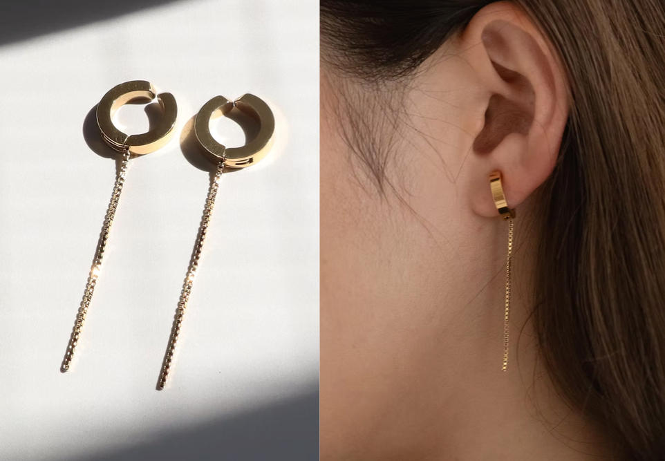 VATSURICA（バツリカ）ゴールドのチェーンフープイヤリング