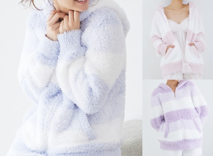 gelato pique（ジェラードピケ）ホワイトxブルーのボーダー柄パジャマ / ルームウェア