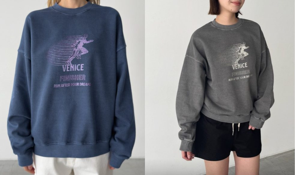 CANAL JEANEl mar RUNピグメントスウェット