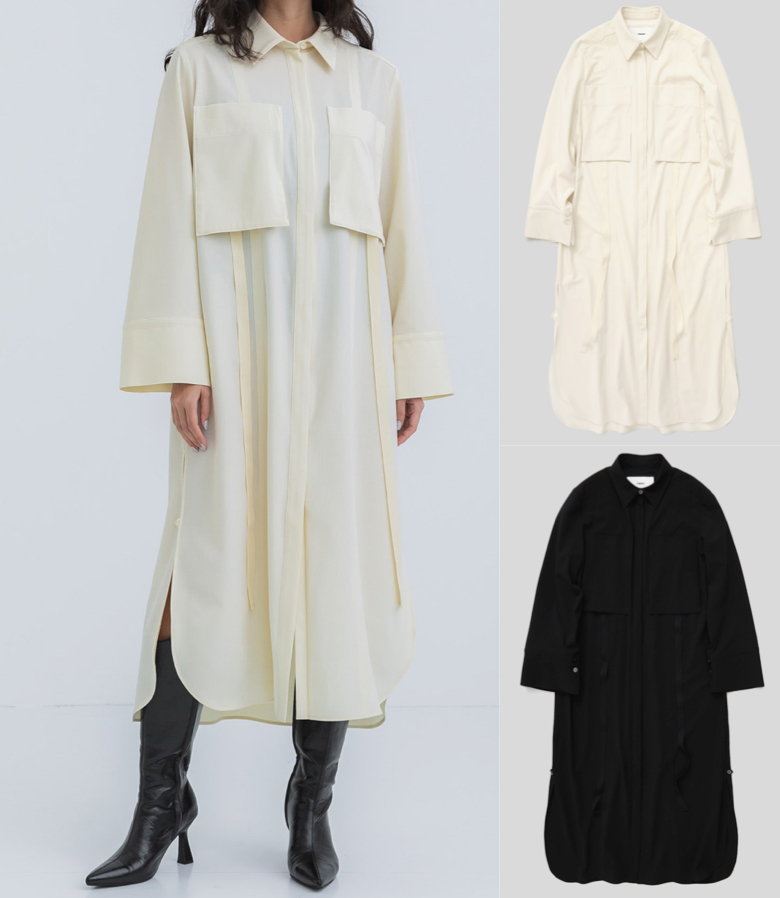 STUDIOUS（ステュディオス）アイボリーのシャツワンピース