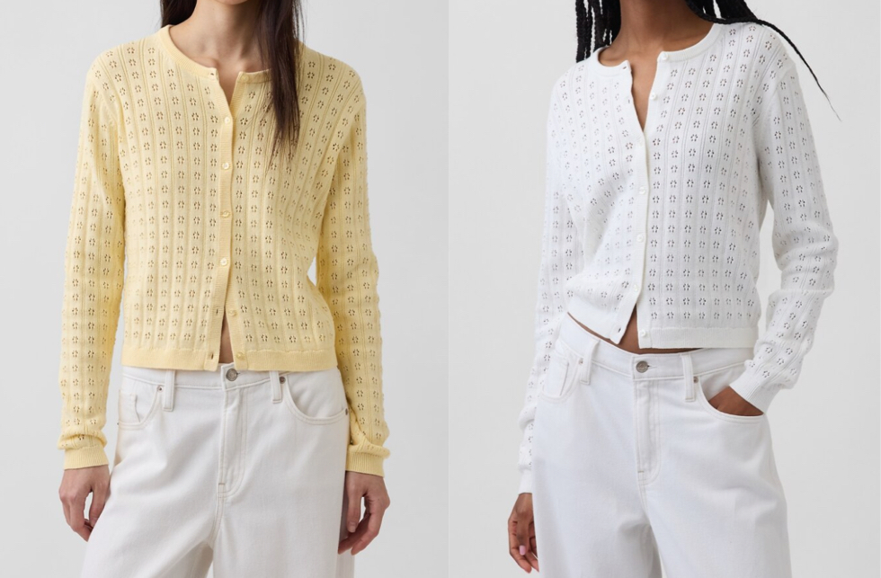 GAP（ギャップ）イエローのクロップドカーディガン