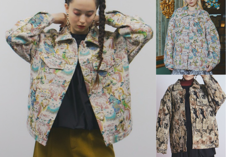 manana suerteネコちゃん総柄ジャケット