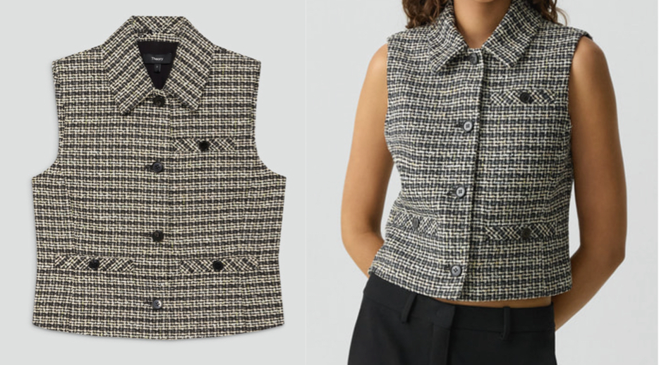 Theory（セオリー）ブラックxベージュのツイードベスト