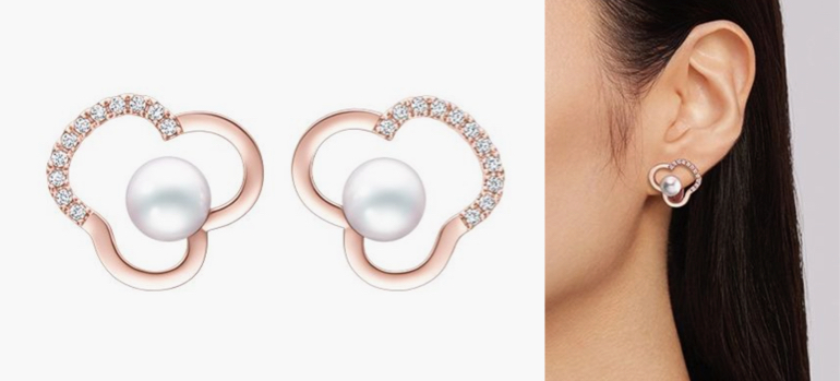 TASAKI（タサキ）ピンクゴールドxパールのフラワーイヤリング