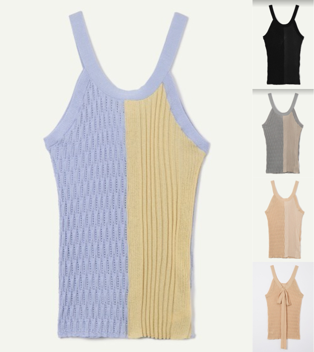 leinwandeブルー×イエローのタンクトップ