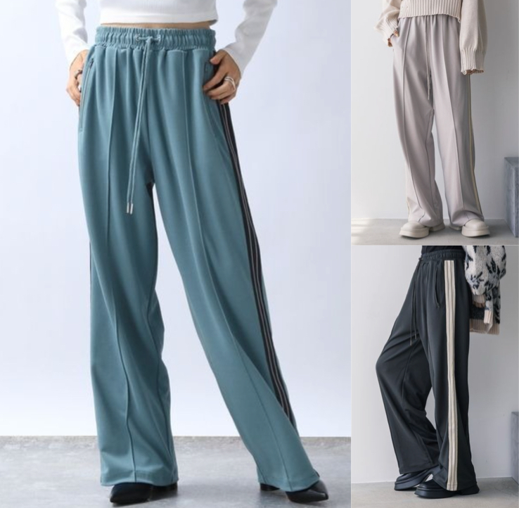 JEANASIS（ジーナシス）ライトブルーのトラックジャージパンツ