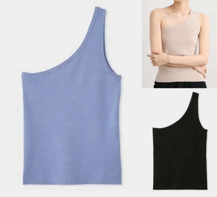 MIESROHE（ミースロエ）ブルーのワンショルダーニット