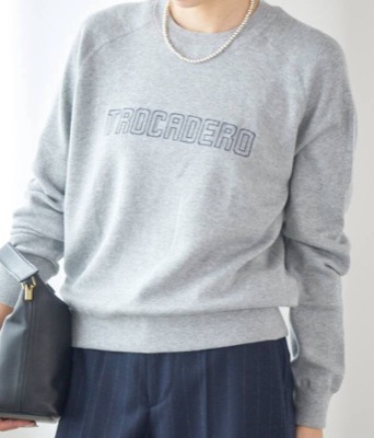 IENA(イエナ)グレーのロゴスウェット