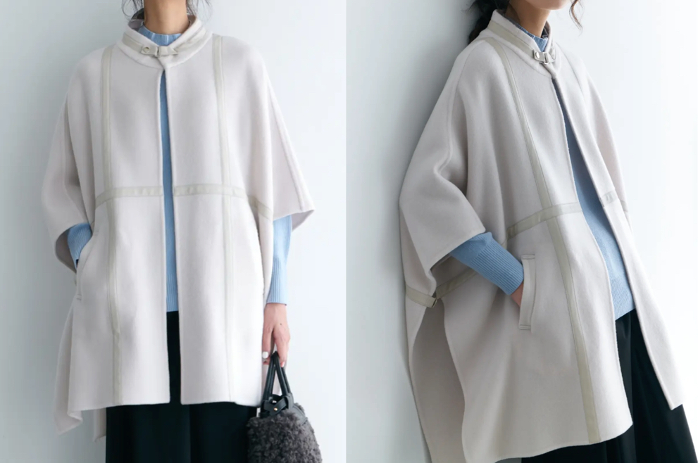 LOUNIE(ルーニィ)アイボリーのポンチョ