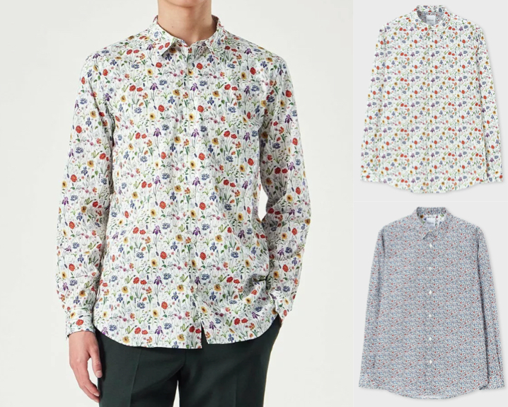 Paul Smith（ポールスミス）ホワイトのフローラルプリントシャツ