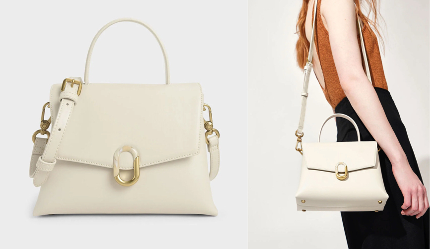 CHARLES & KEITH(チャールズアンドキース)オフホワイトのハンドバッグ