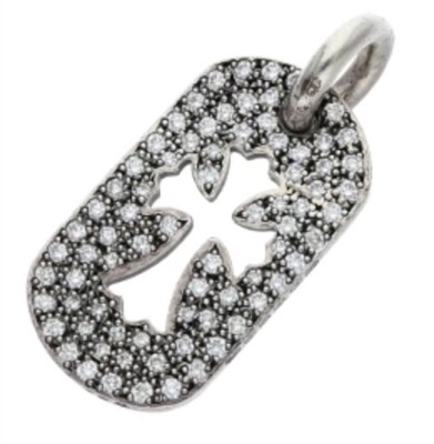 シルバーxダイヤのクロスネックレス（重ね付け）