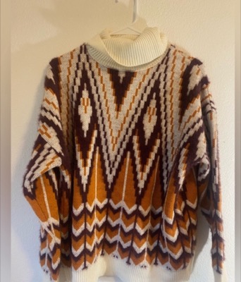 Forever 21（フォーエバー21）ブラウンxベージュの柄ニット