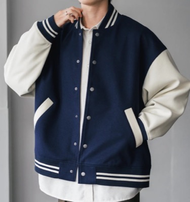 Rocky Monroe（ロッキーモンロー）ネイビーxホワイトのスタジャン