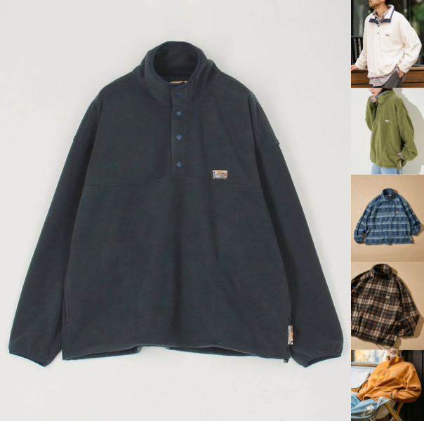 FREAK'S STOREビックシルエット フリース スナップ ワンポイントロゴ プルオーバー 25AW