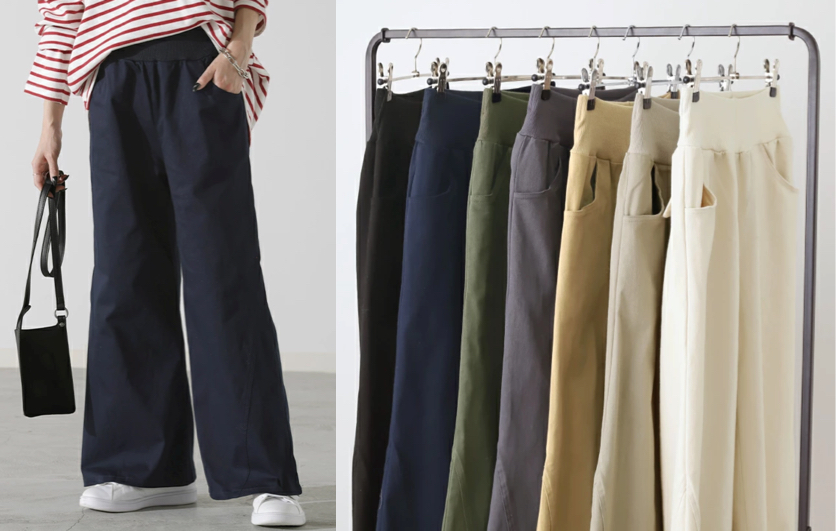 HUG.U（ハグユー）ネイビーのワイドパンツ