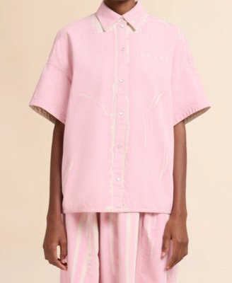 MARNI（マルニ）ピンクの半袖デニムシャツ