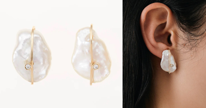 ENEY（エネイ）パールxゴールドのピアス