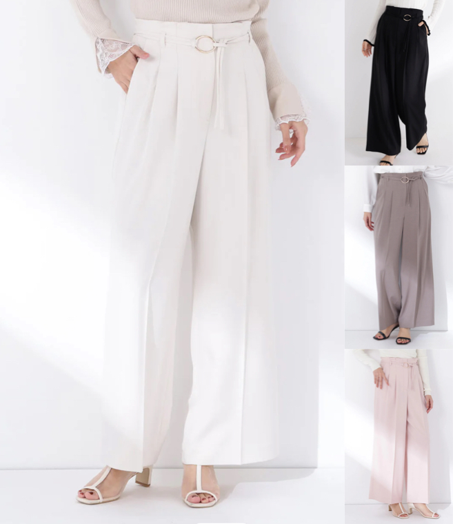 NATURAL BEAUTY BASIC（ナチュラルビューティーベーシック）ホワイトのワイドパンツ