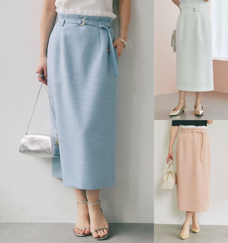 La boutique BonBon（ラブティックボンボン）ライトブルーのフリルナロースカート