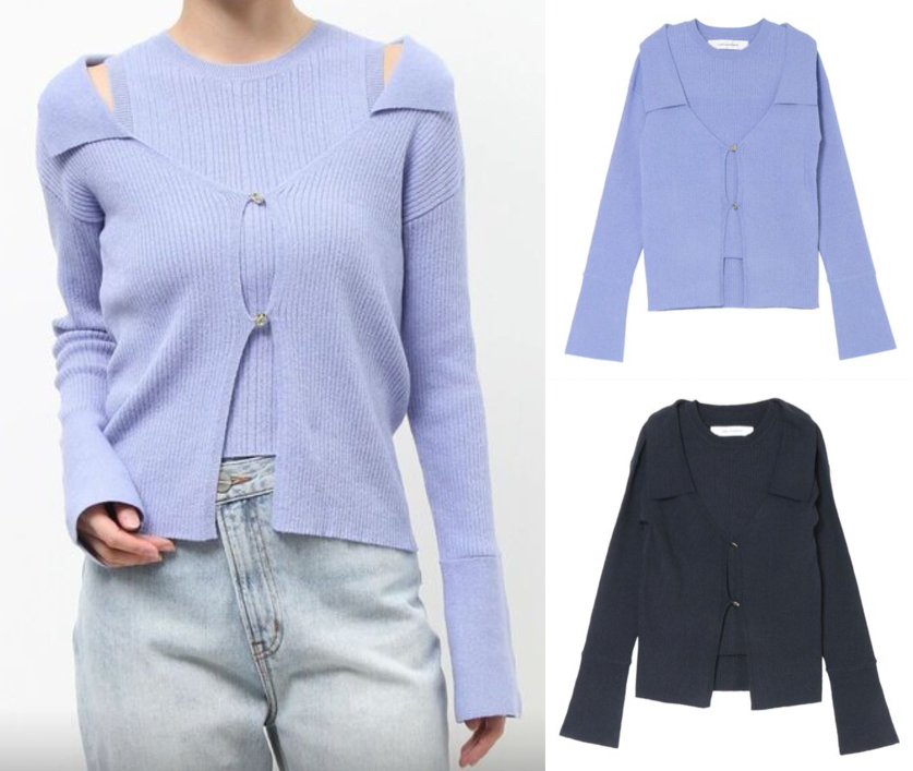 LAGUNAMOON（ラグナムーン）パープルのアンサンブルニット