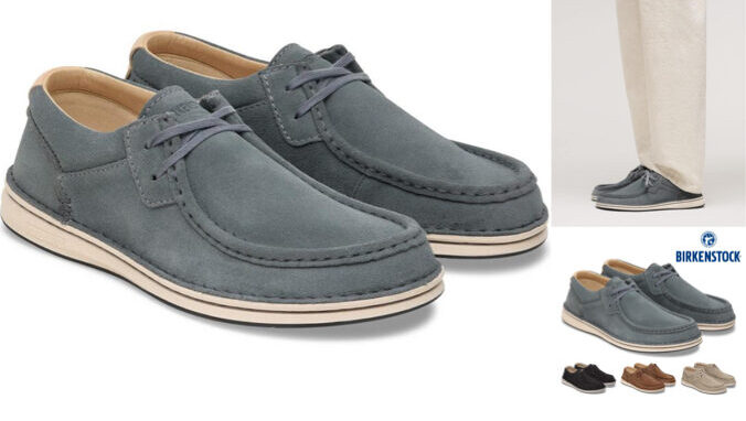 BIRKENSTOCKグレーのモカシンシューズ