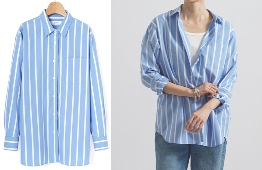 MAKER'S SHIRT KAMAKURA（メーカーズシャツ鎌倉）ブルーのストライプ柄シャツ