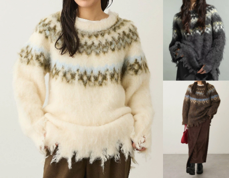
CRAFT STANDARD BOUTIQUE (クラフトスタンダードブティック)ホワイトのノルディック柄ニット
