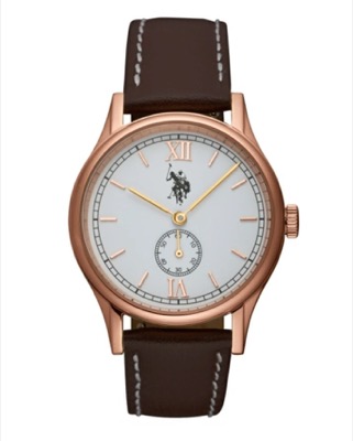 U.S. POLO ASSN.（ユーエスポロアッスン）ブラウンxゴールドの腕時計