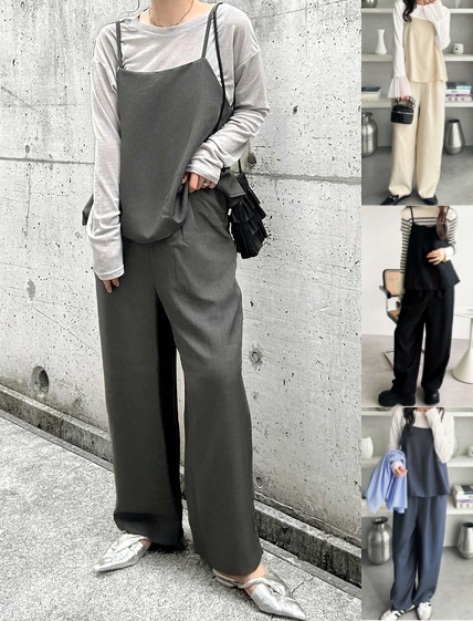 GeeRAグレーのオールインワンサロペット