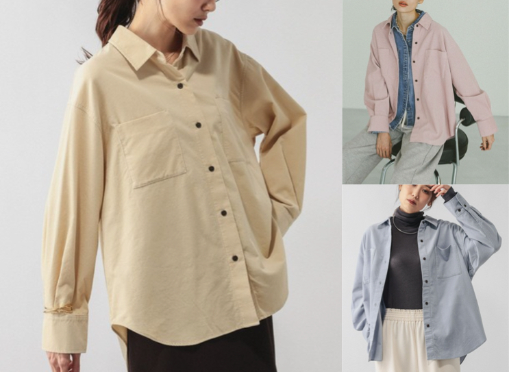 GLOBAL WORKイエローのシャツ