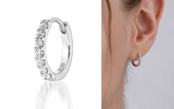 STAR JEWELRY（スタージュエリー）シルバーxダイヤのフープピアス