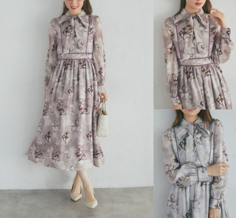 tocco closetピンクのフラワー柄ワンピース