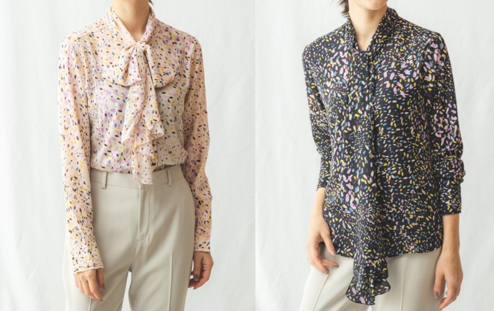 
NARACAMICIEピンク系のボウタイブラウス