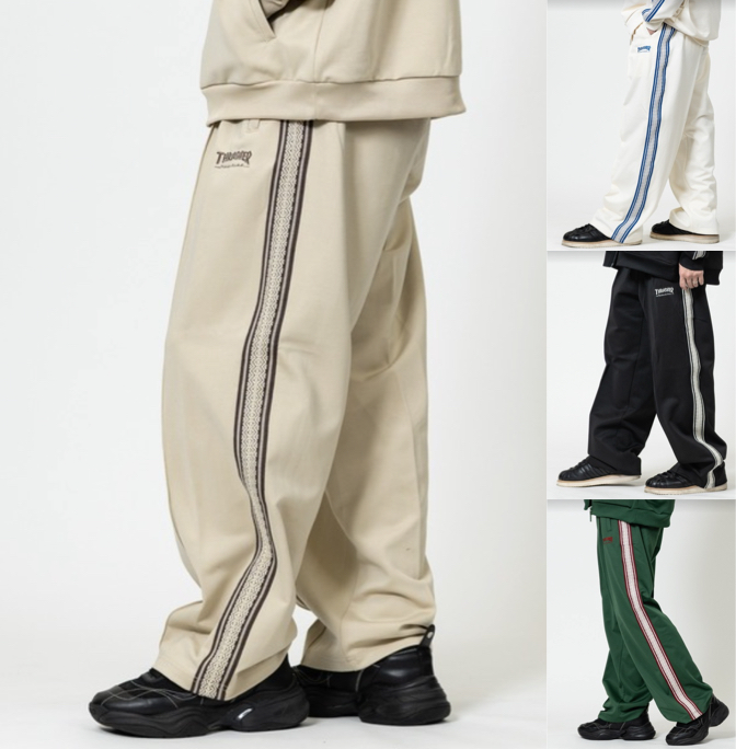 THRASHER（スラッシャー）ベージュのトラックパンツ