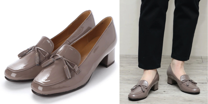 MACKINTOSH LONDON（マッキントッシュ ロンドン）グレージュ系のパテントローファー