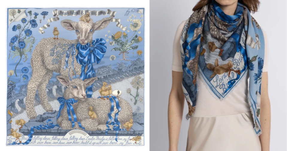 Hepburn Nantucketブルー系のスカーフ