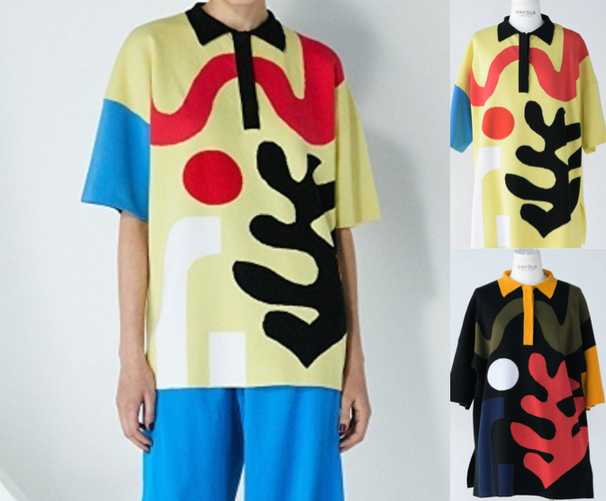 ENFOLD（エンフォールド）イエロー系の配色ポロシャツ