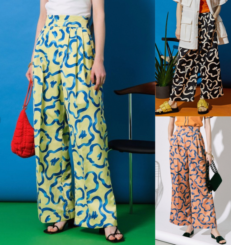 MAISON SPECIAL（メゾンスペシャル）イエローxブルーのプリントパンツ