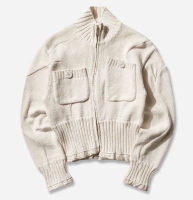 Undercover(アンダーカバー)ホワイトのジップカーディガン