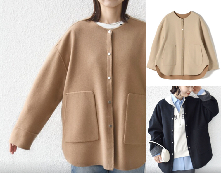 SHIPS（シップス）キャメルのリバーシブルコート