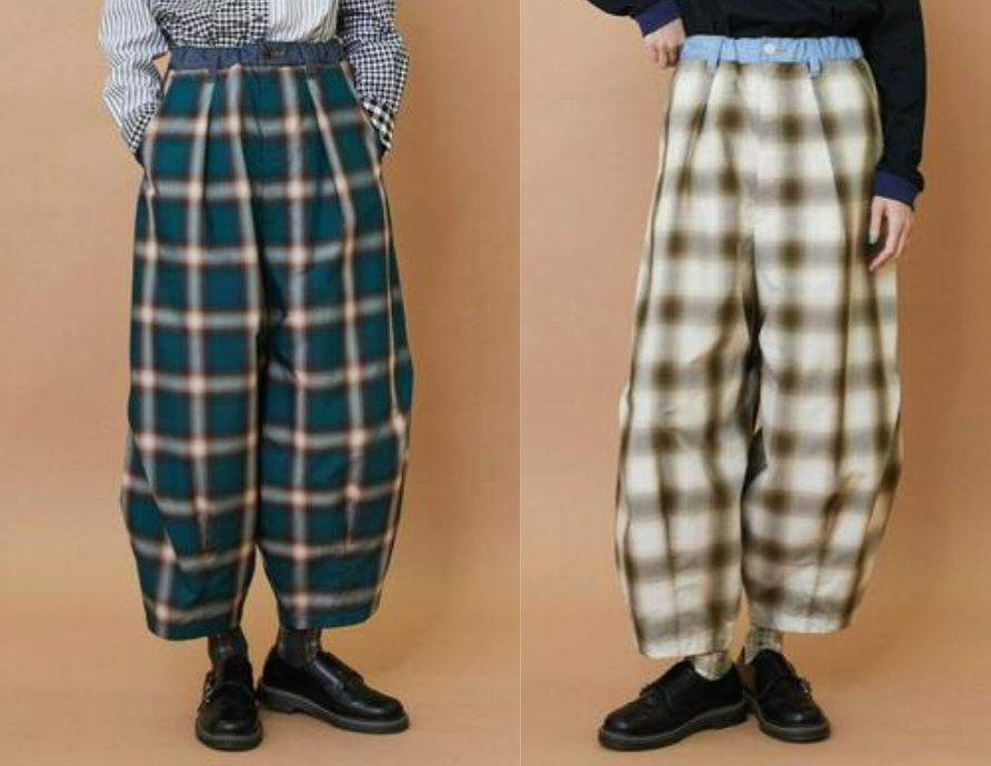 FRAPBOIS（フラボア）グリーンのチェック柄パンツ