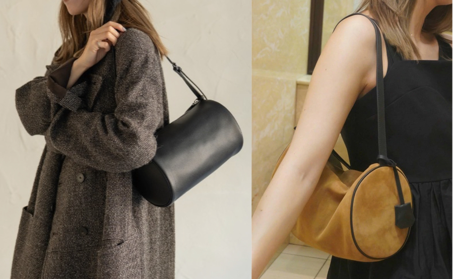 MAISON HAYNIブラックのボストンショルダーバッグ