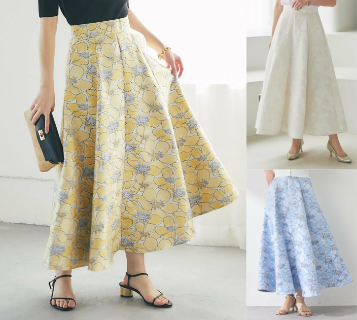 La boutique BonBon（ラブティックボンボン）イエローのフラワースカート
