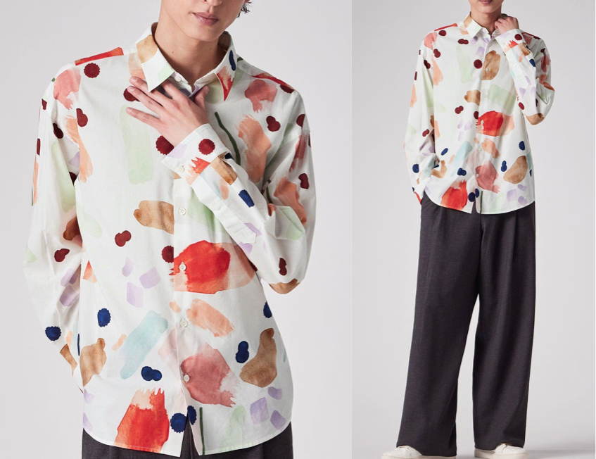 Paul Smithホワイトのプリント柄シャツ