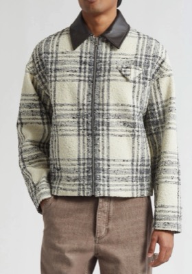 Bottega Venetaホワイトのチェック柄ジャケット