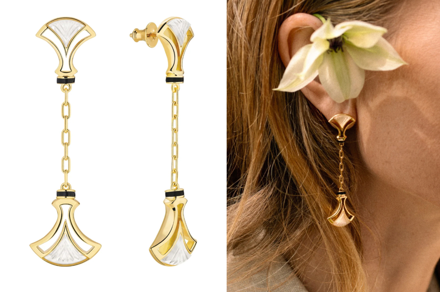 LALIQUE（ラリック）ゴールドのチェーンピアス